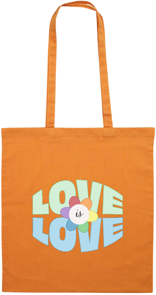 Love is Love Flower Design - Premium colored cotton tote bag_ORANGE_front