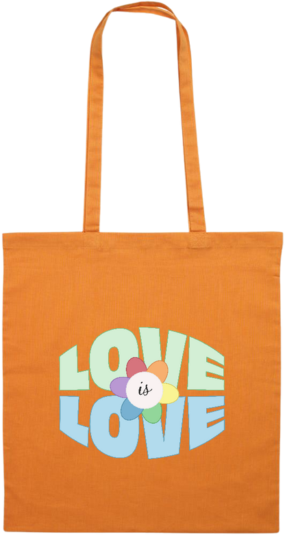 Love is Love Flower Design - Premium colored cotton tote bag_ORANGE_front