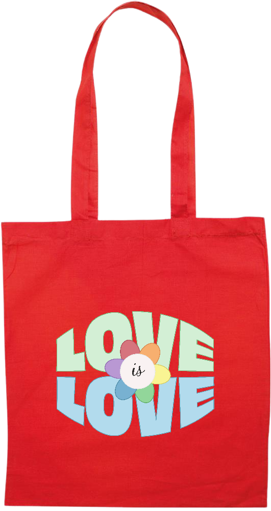 Love is Love Flower Design - Premium colored cotton tote bag_RED_front