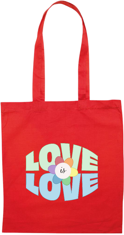 Love is Love Flower Design - Premium colored cotton tote bag_RED_front