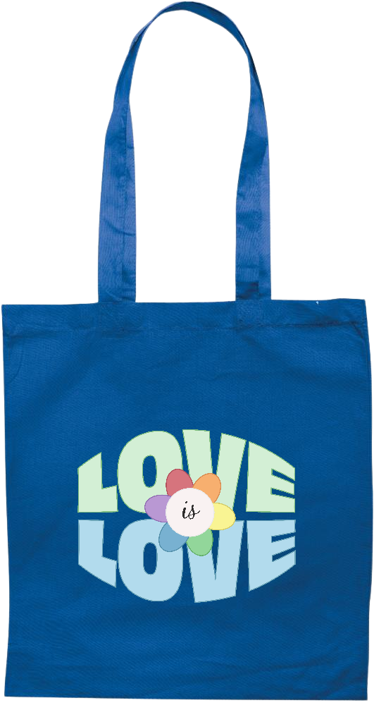 Love is Love Flower Design - Premium colored cotton tote bag_ROYAL BLUE_front