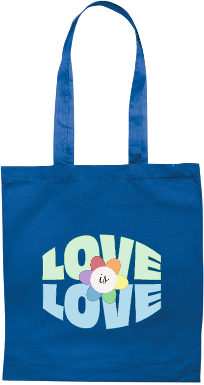 Love is Love Flower Design - Premium colored cotton tote bag_ROYAL BLUE_front