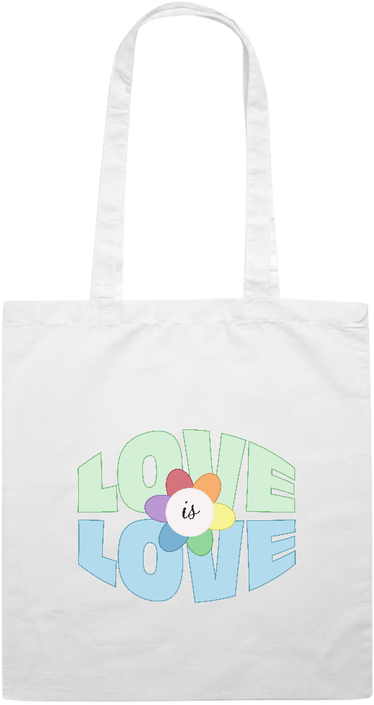 Love is Love Flower Design - Premium colored cotton tote bag_WHITE_front