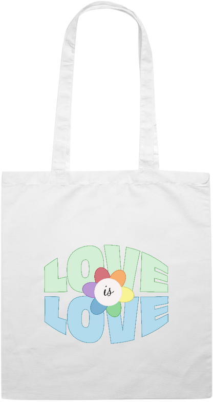 Love is Love Flower Design - Premium colored cotton tote bag_WHITE_front