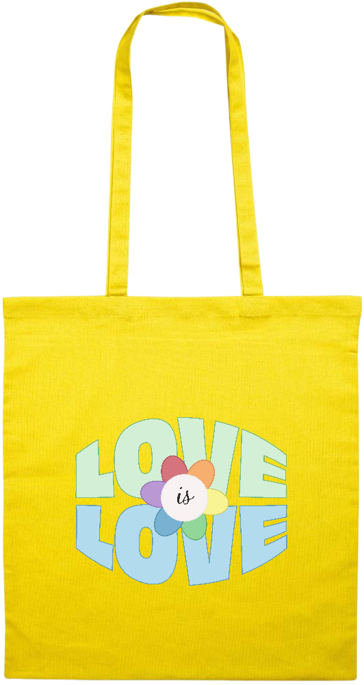 Love is Love Flower Design - Premium colored cotton tote bag_YELLOW_front