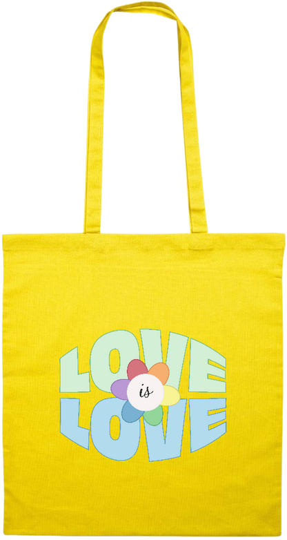 Love is Love Flower Design - Premium colored cotton tote bag_YELLOW_front