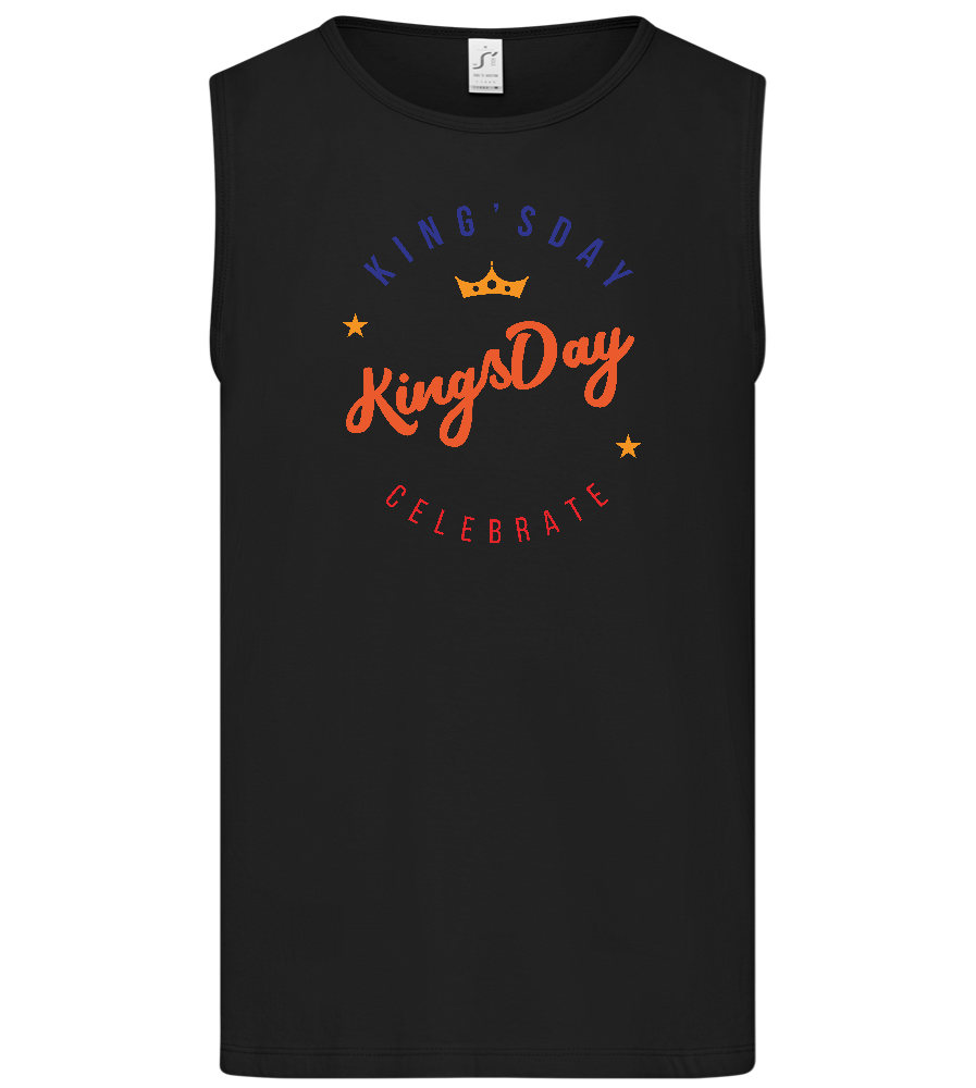 Celebrate Kingsday Design - Basic men's tank top_DEEP BLACK_front