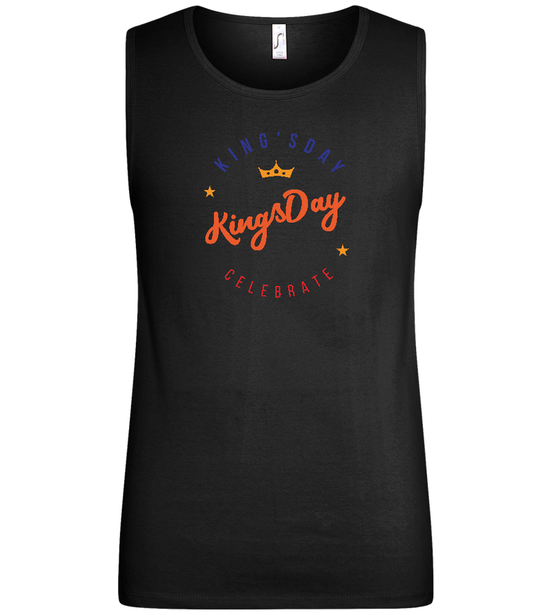 Celebrate Kingsday Design - Basic men's tank top_DEEP BLACK_front