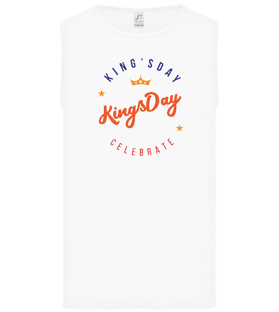 Celebrate Kingsday Design - Basic men's tank top_WHITE_front