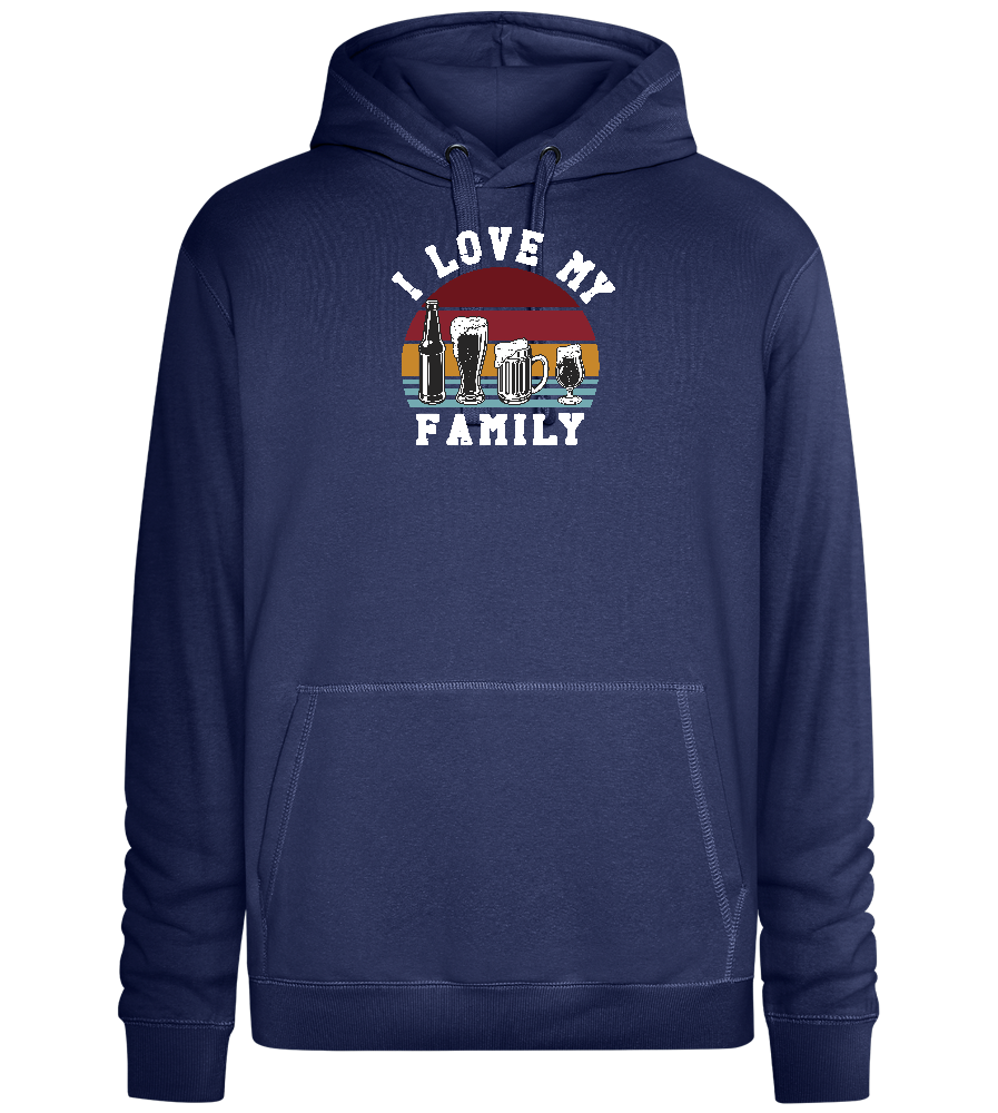 I Love My Family Design - Premium unisex hoodie_DENIM CHINA_front