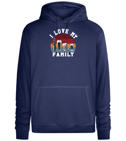 I Love My Family Design - Premium unisex hoodie_DENIM CHINA_front