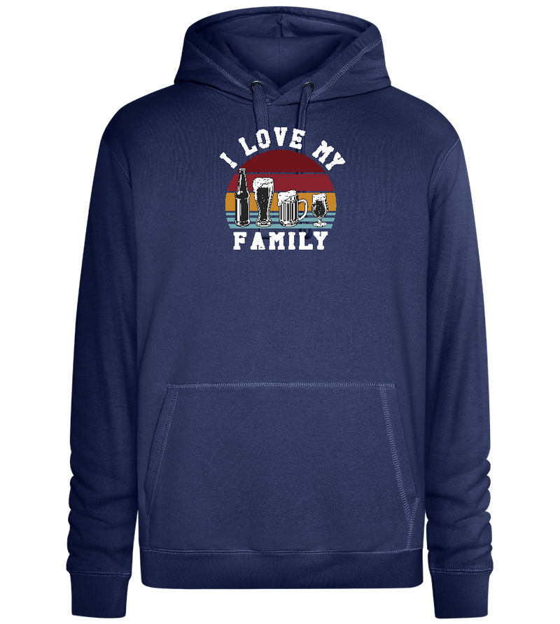 I Love My Family Design - Premium unisex hoodie_DENIM CHINA_front