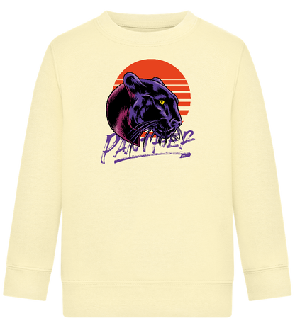 Retro Panther Design - Comfort Kids Sweater_AMARELO CLARO_front