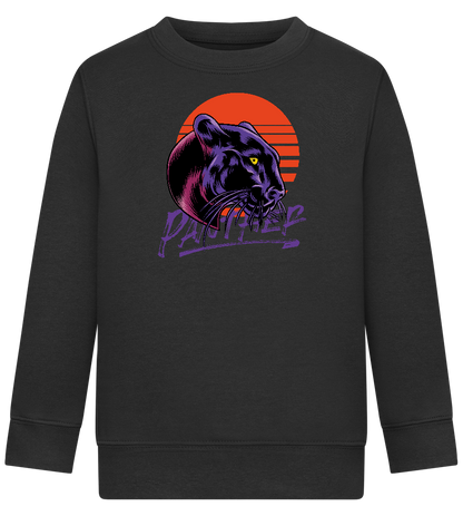 Retro Panther Design - Comfort Kids Sweater_BLACK_front