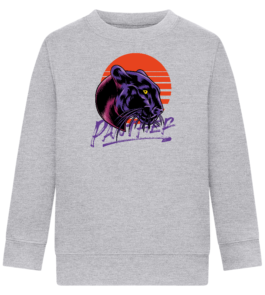 Retro Panther Design - Comfort Kids Sweater_ORION GREY II_front