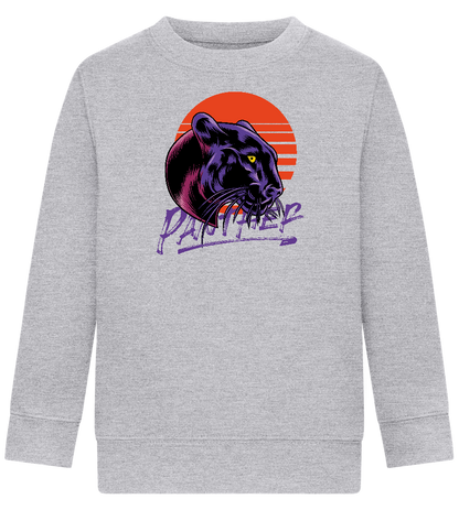 Retro Panther Design - Comfort Kids Sweater_ORION GREY II_front