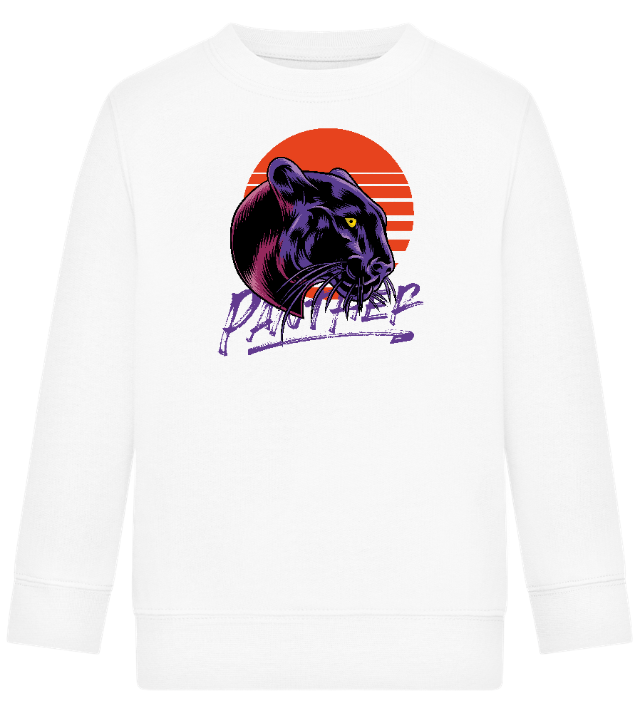 Retro Panther Design - Comfort Kids Sweater_WHITE_front