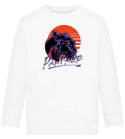 Retro Panther Design - Comfort Kids Sweater_WHITE_front