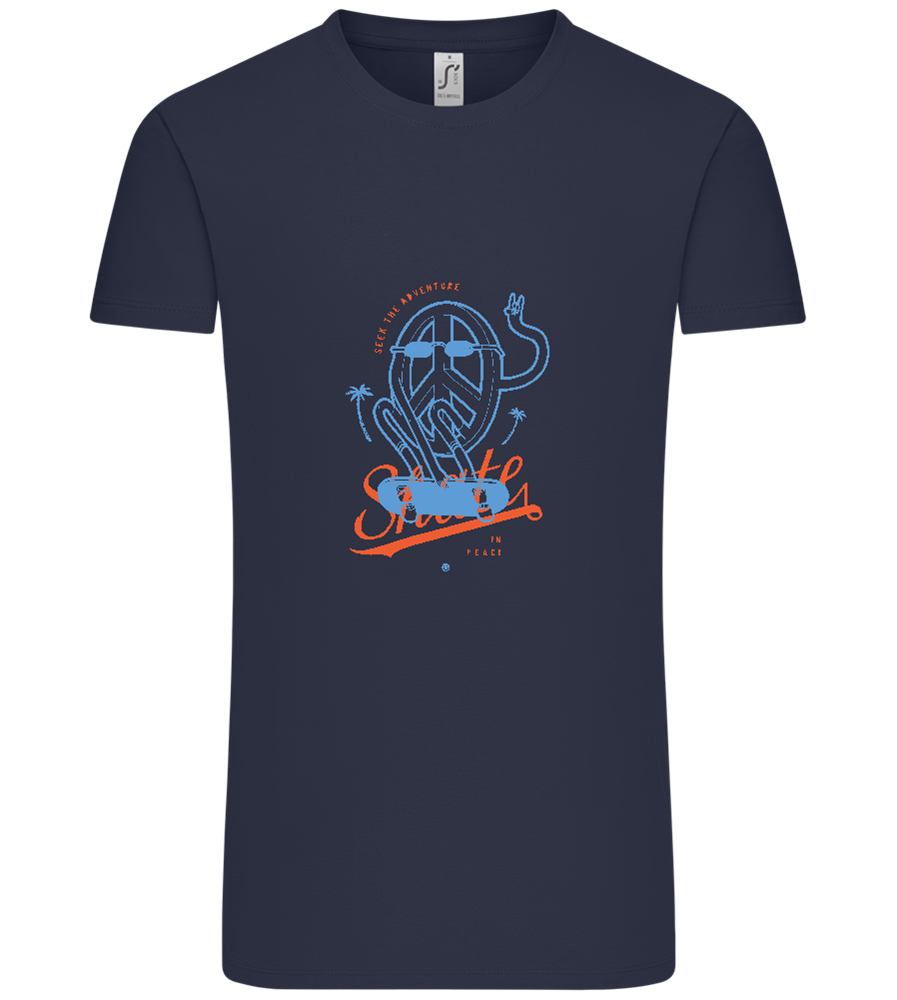 Skate Peace Design - Comfort Unisex T-Shirt_FRENCH NAVY_front