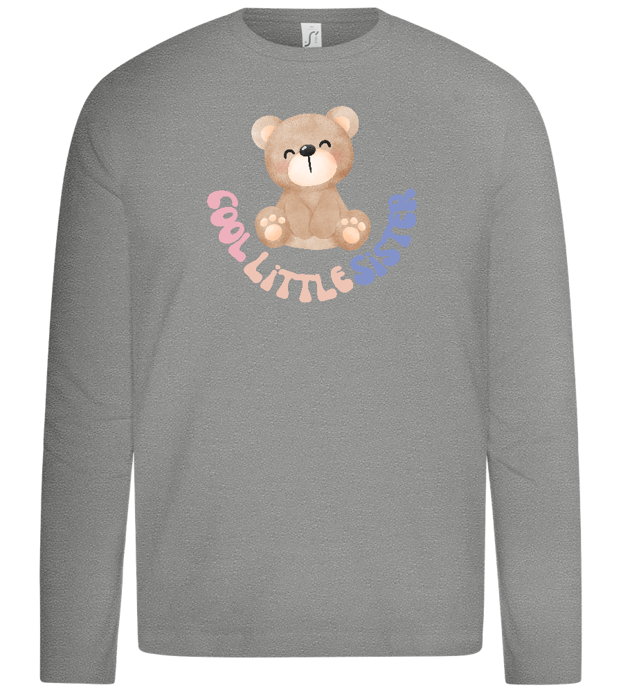 Cool Little Sister Teddy Bear Design - Premium kids long sleeve t-shirt_ORION GREY_front