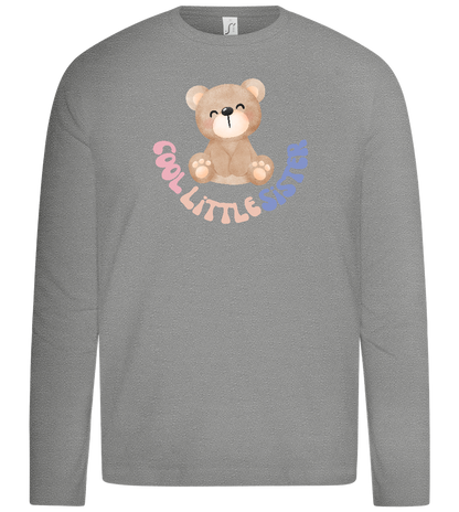 Cool Little Sister Teddy Bear Design - Premium kids long sleeve t-shirt_ORION GREY_front