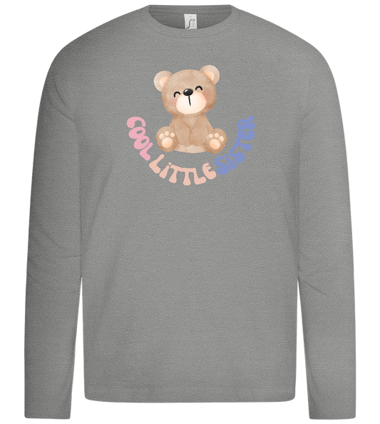 Cool Little Sister Teddy Bear Design - Premium kids long sleeve t-shirt_ORION GREY_front