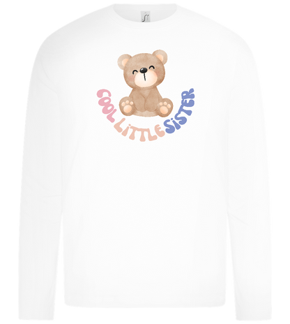 Cool Little Sister Teddy Bear Design - Premium kids long sleeve t-shirt_WHITE_front