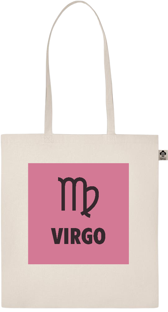 Zodiac Virgo Design - Essential ecru organic cotton tote bag_BEIGE_front