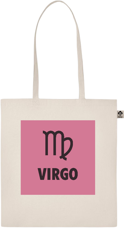 Zodiac Virgo Design - Essential ecru organic cotton tote bag_BEIGE_front