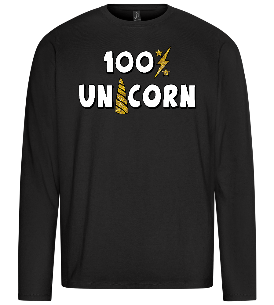 100 Percent Unicorn Design - Premium men's long sleeve t-shirt_DEEP BLACK_front