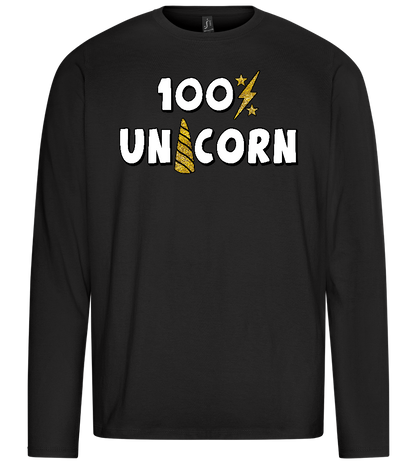 100 Percent Unicorn Design - Premium men's long sleeve t-shirt_DEEP BLACK_front