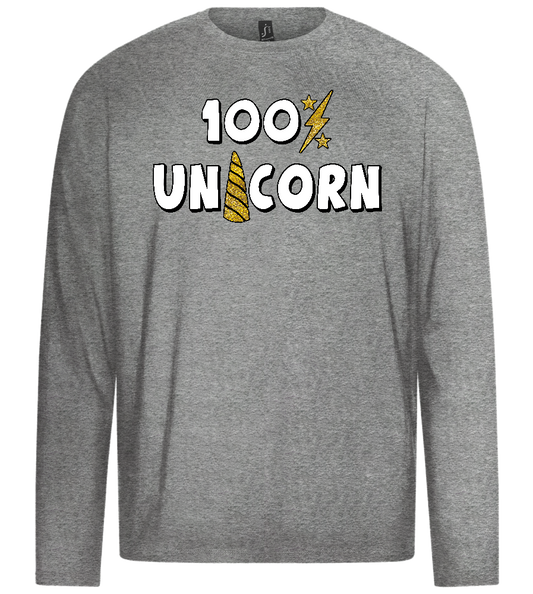 100 Percent Unicorn Design - Premium men's long sleeve t-shirt_ORION GREY_front