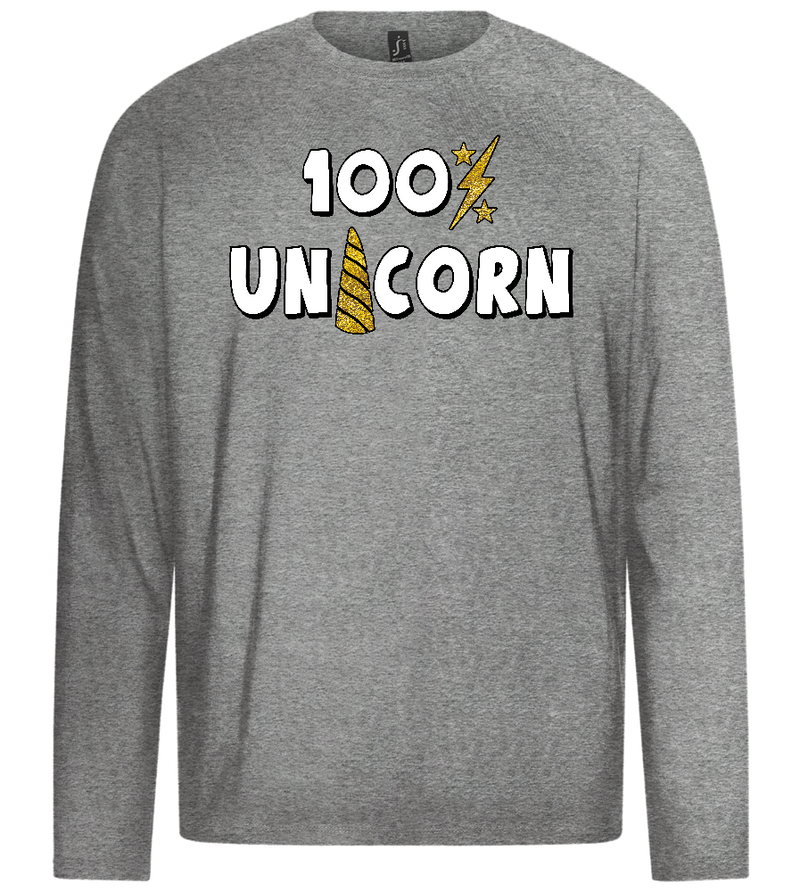 100 Percent Unicorn Design - Premium men's long sleeve t-shirt_ORION GREY_front