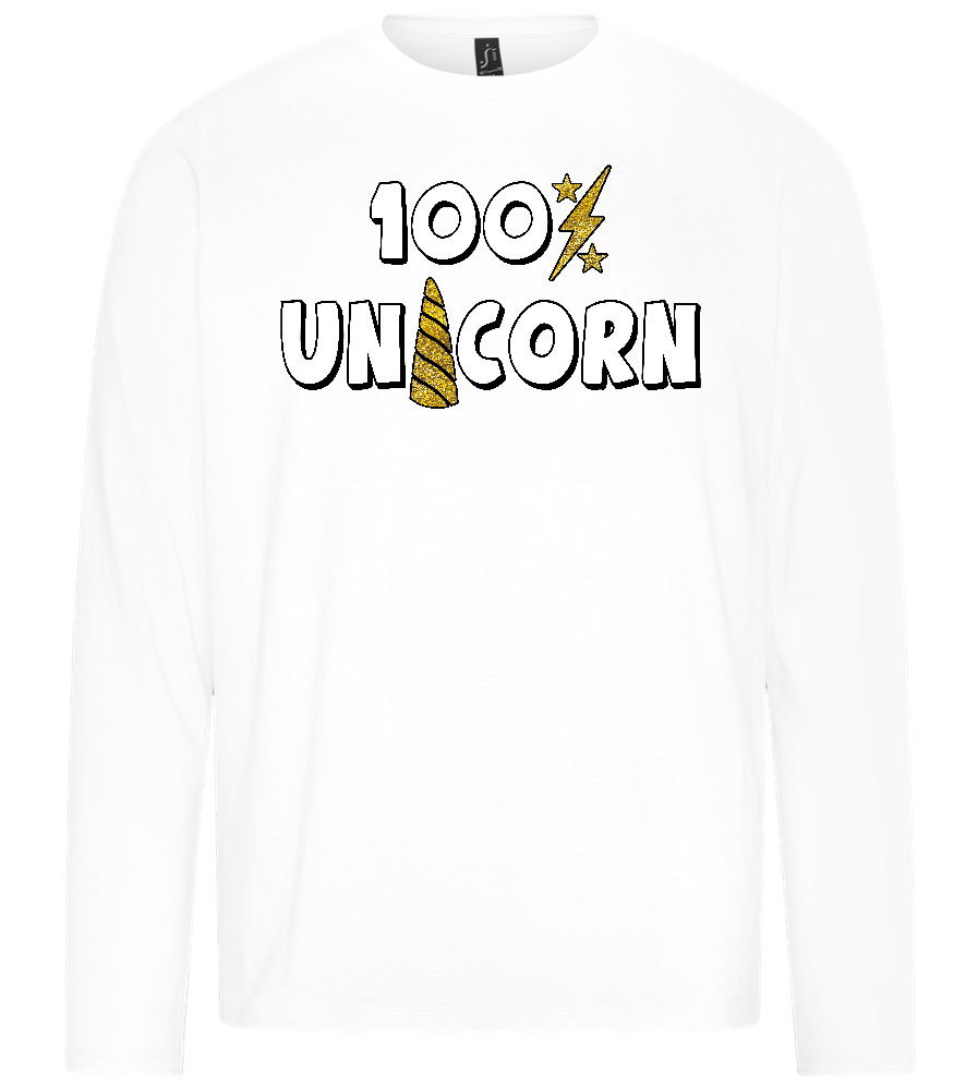 100 Percent Unicorn Design - Premium men's long sleeve t-shirt_WHITE_front