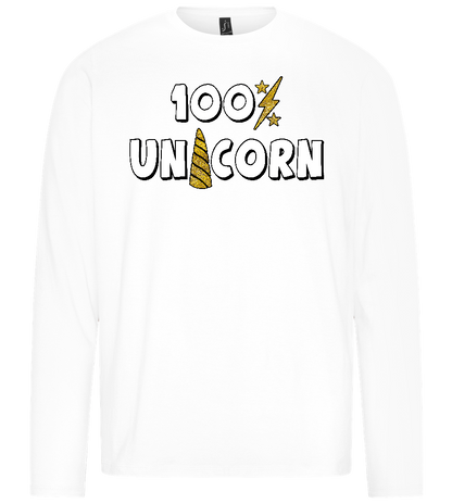 100 Percent Unicorn Design - Premium men's long sleeve t-shirt_WHITE_front