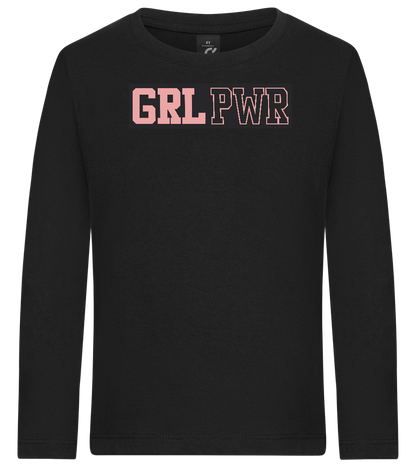 Girl Power 3 Design - Premium kids long sleeve t-shirt_DEEP BLACK_front