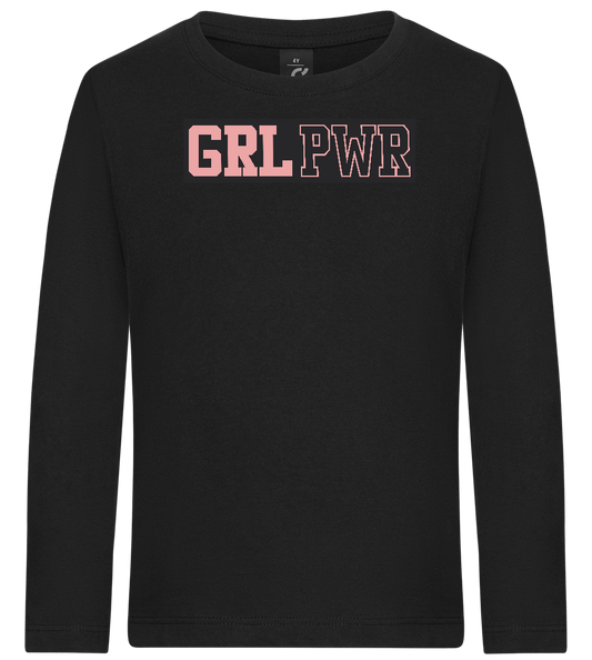 Girl Power 3 Design - Premium kids long sleeve t-shirt_DEEP BLACK_front