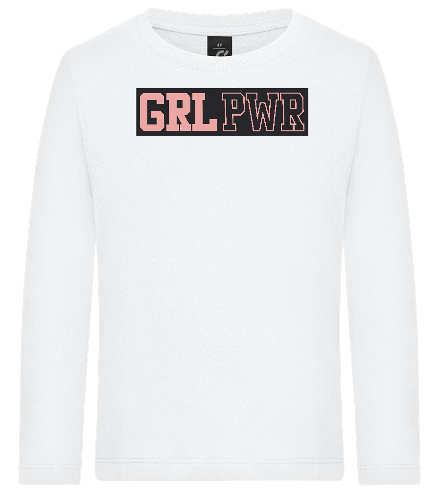 Girl Power 3 Design - Premium kids long sleeve t-shirt_WHITE_front