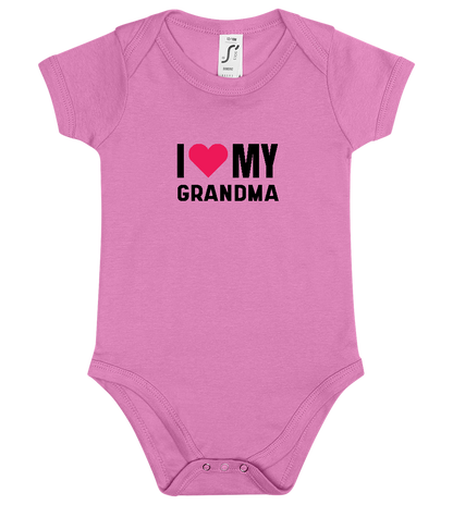 I Love My Grandma Design - Baby bodysuit_PINK ORCHID_front