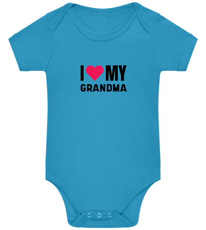 I Love My Grandma Design - Baby bodysuit_TURQUOISE_front