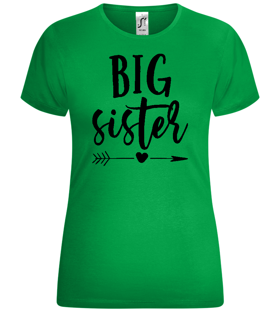 Big Sister Arrow Design - Comfort women's t-shirt_MEADOW GREEN_front