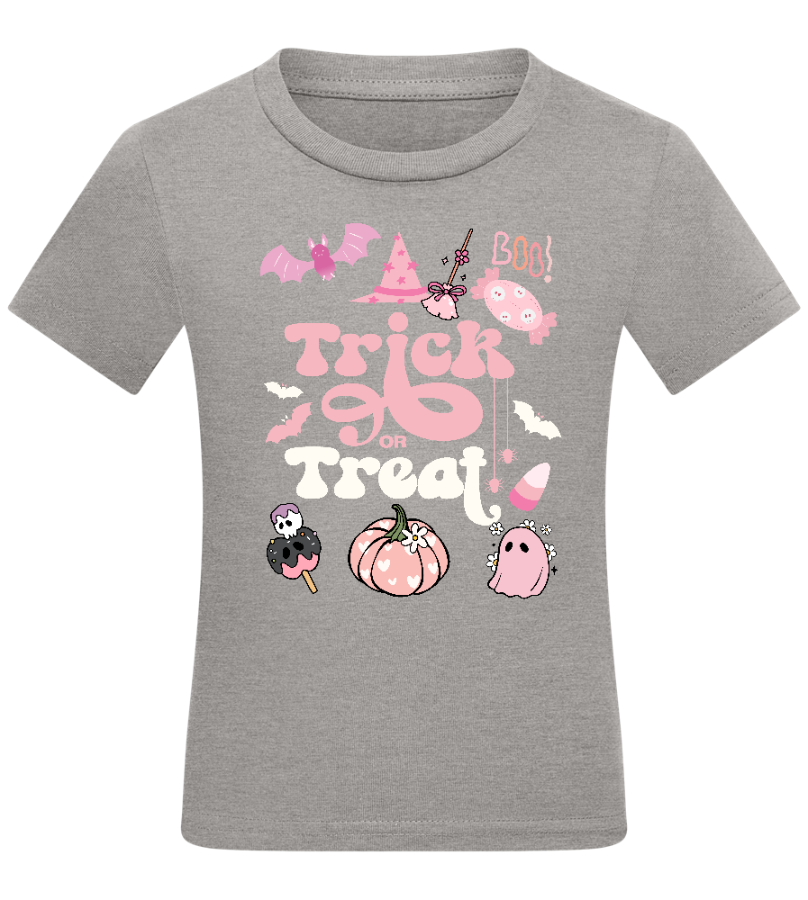 Pink Trick or Treat Design - Comfort kids fitted t-shirt_ORION GREY_front