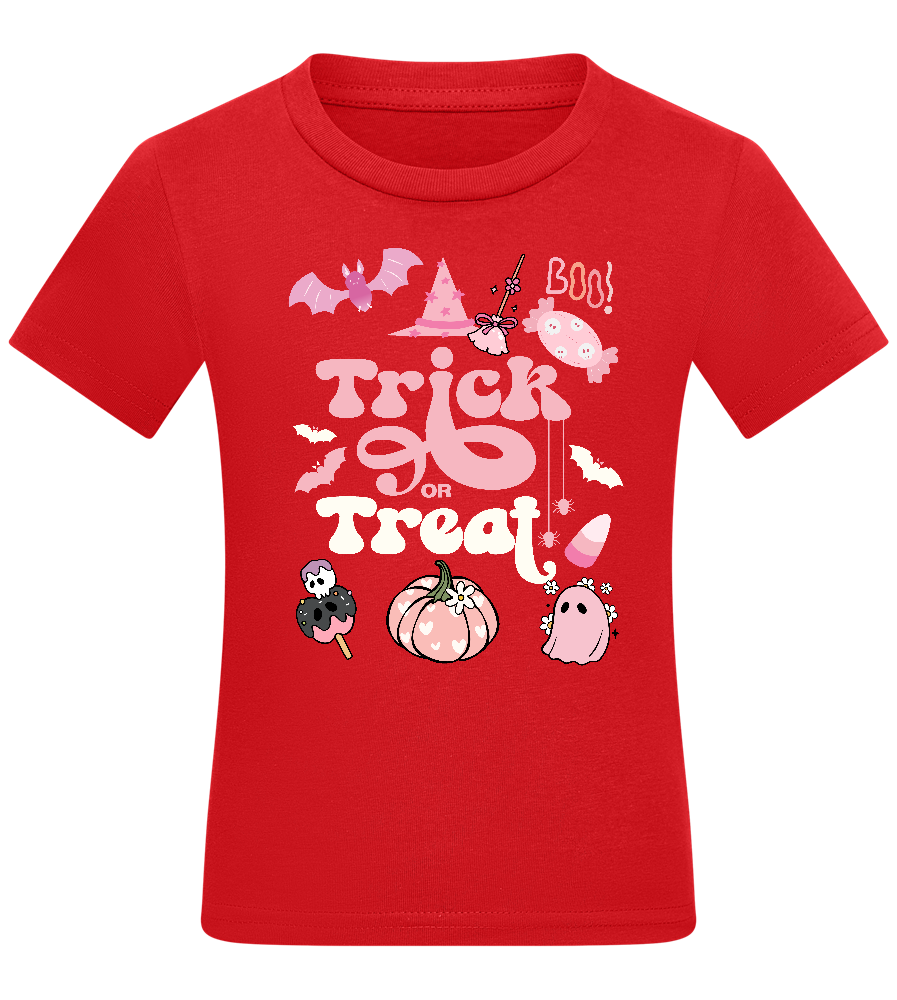 Pink Trick or Treat Design - Comfort kids fitted t-shirt_RED_front