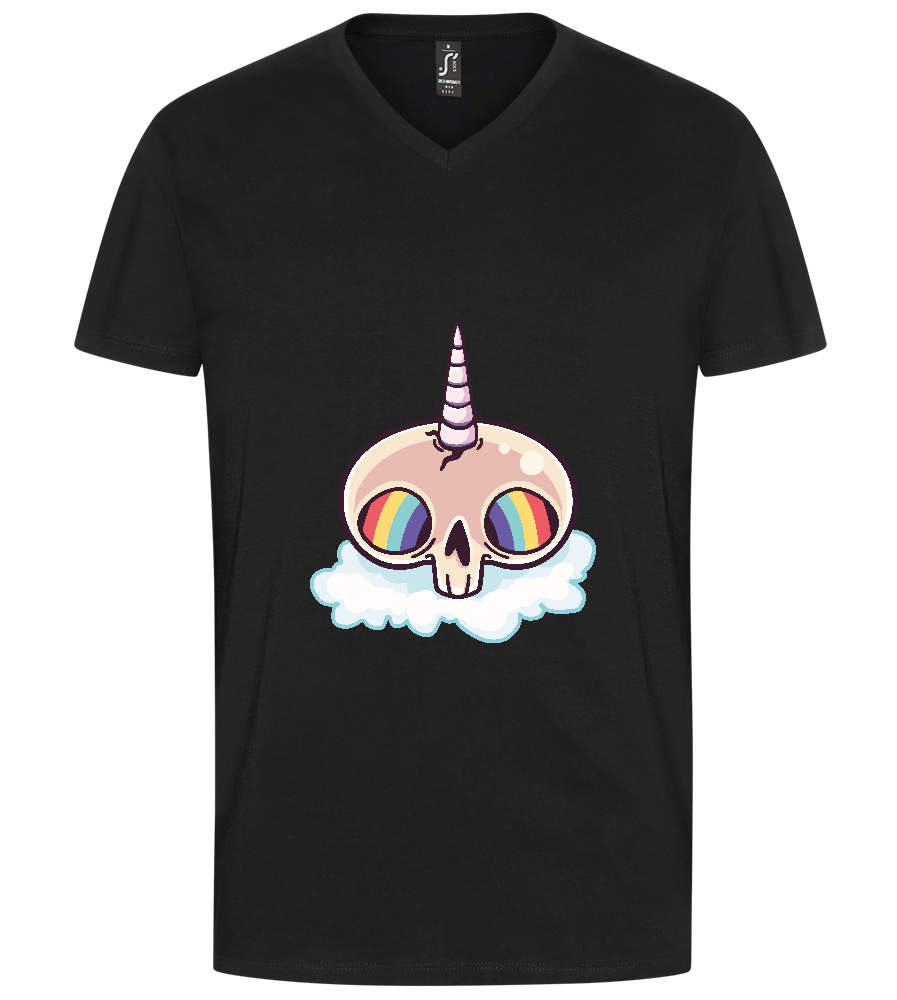 Unicorn Rainbow Design - Premium men's v-neck t-shirt_DEEP BLACK_front