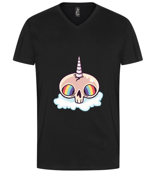 Unicorn Rainbow Design - Premium men's v-neck t-shirt_DEEP BLACK_front