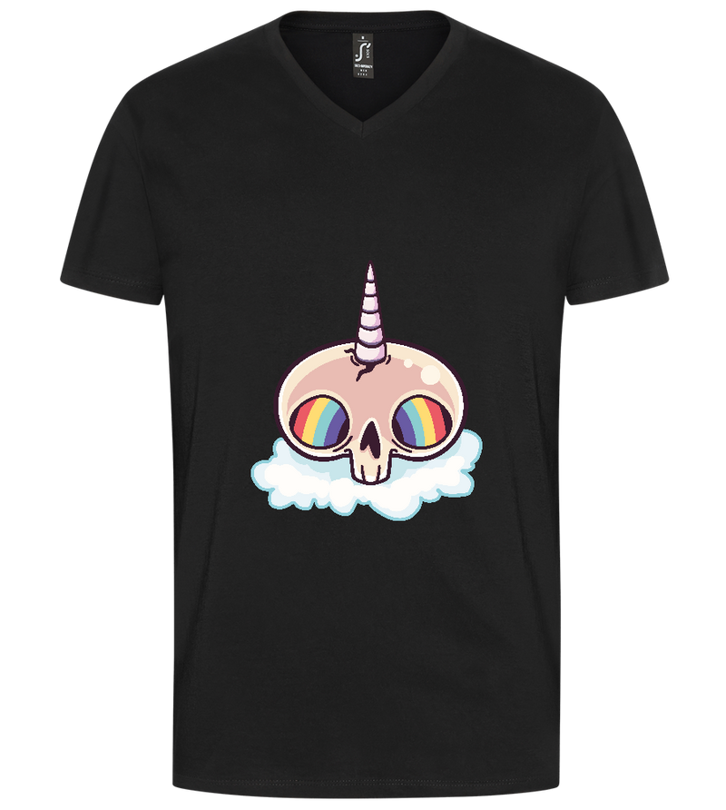 Unicorn Rainbow Design - Premium men's v-neck t-shirt_DEEP BLACK_front