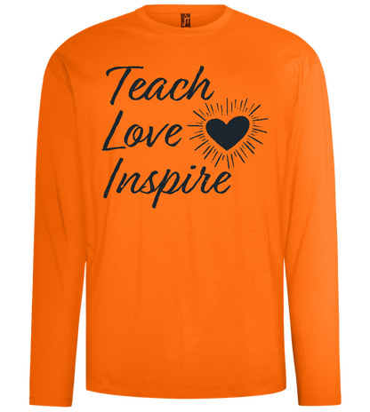 Teach Love Inspire Heart Design - Comfort men's long sleeve t-shirt_ORANGE_front