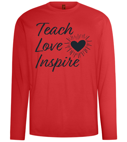 Teach Love Inspire Heart Design - Comfort men's long sleeve t-shirt_RED_front