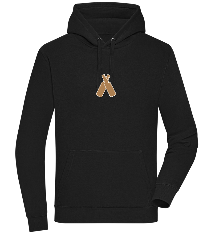 Two Beer Bottles Design - Premium unisex hoodie_BLACK_front