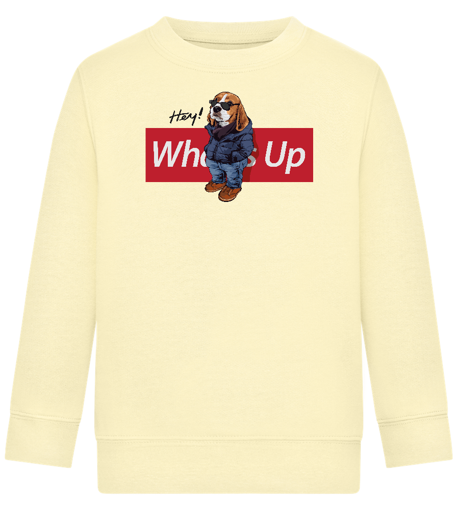 What's Up Dog Design - Comfort Kids Sweater_AMARELO CLARO_front